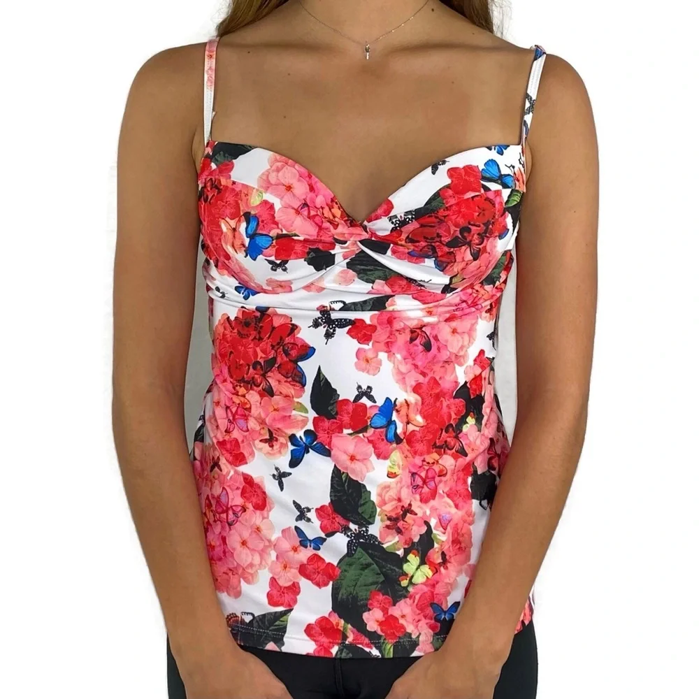 Beautiful Floral Tankini with Butterflies 🦋 padded with Underwire medium
